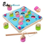 Best design cartoon toys wooden fishing games for kids Z01340A