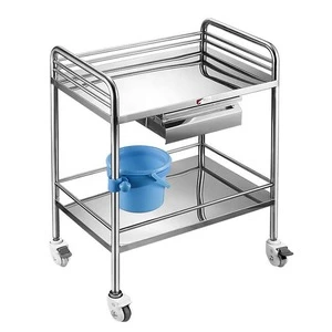 Best price hospital crash cart emergency stainless steel medical trolley with drawers