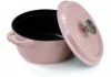 Best Sell Dutch oven iron cast enamel pink and other colors for braise, bake, broil, saute, simmer and roast