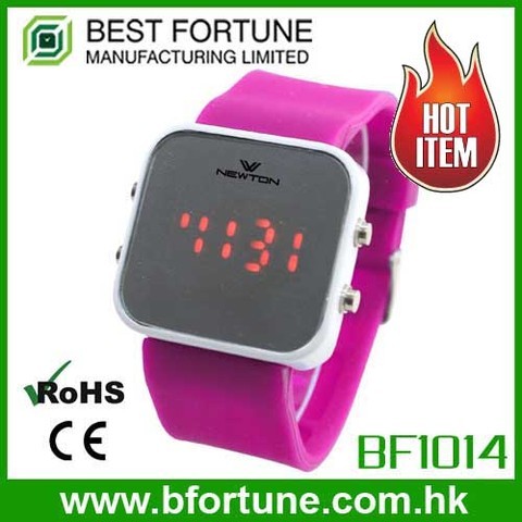 BF1014_PU Purple color silicone strap alloy case custom bands child LED watch
