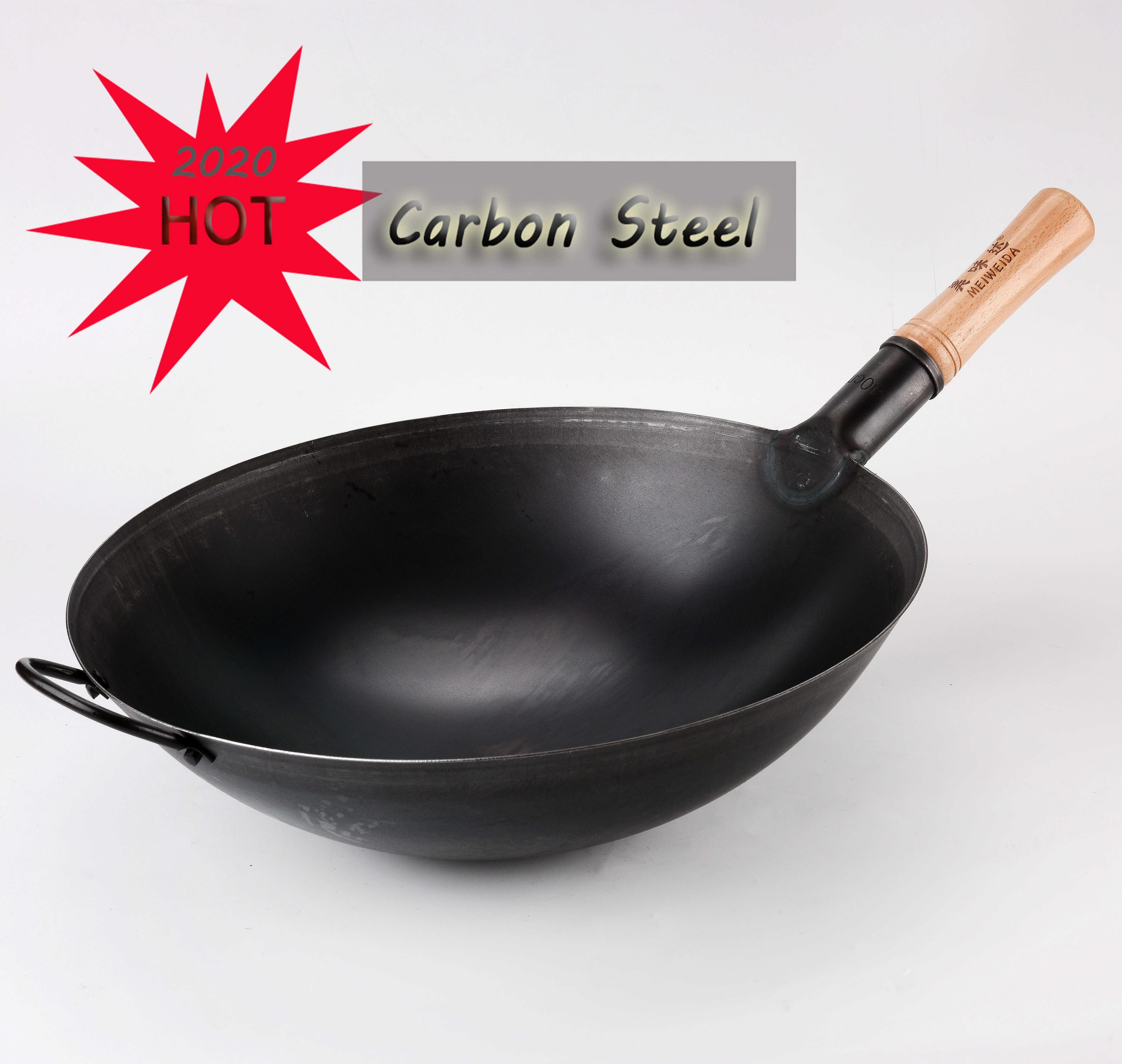 Big Non-stick No-coating Gas wok Cookware Iron Wok 1.5mm Chinese Traditional  Woks