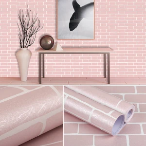 Black brick design self adhesive waterproof home decorative pvc wallpaper rolls package