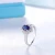 Import Blue Stone Cubic Zirconia Rhodium  Luxury Sapphire 925 Sterling Silver Rings Jewelry Women from China