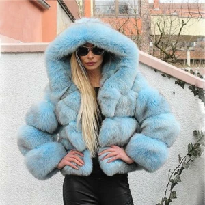 Blue Tears High Quality Mink Cropped Fur Coat Jacket Womens Winter Coat Faux  Fur Coat for Woman Trendy