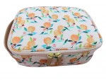 Boys Insulated Lunch Box Thermal Kids Lunch Bag With Inner Mesh Pocket and PU leather Handle Portable Back To School Lunch Bag