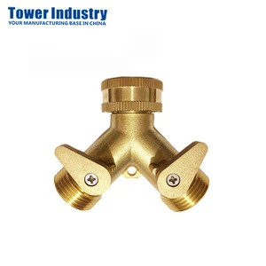 Brass 2 Way Garden Water Tap Connector China Factory Supply
