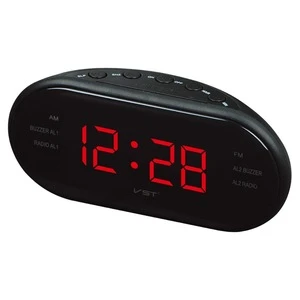 British gift Black AM/FM led radio alarm clock digital