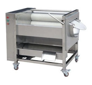 Brush Roller Apple Washer / Root Vegetable&Fruit Cleaning and Peeling Machine with CE Approval