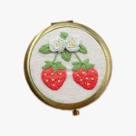 Cartoon Bear Creative Round Mirror Diy Handcraft Needlework  Stitch Makeup Mirror Material Kit School Gift