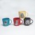 Ceramic U-shape coffee mug with gold decal,stoneware coffee cup with decal,U-shape ceramic mug cup