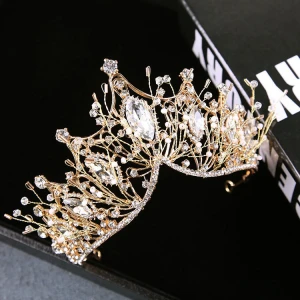Charming Crystal Diamond Alloy pageant crowns wedding accessories Handmade tiara For girl