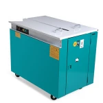 Cheap China semi automatic vertical and horizontal pp pet plastic belt carton box high table strap strapping machine