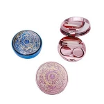 cheap Round cute cosmetic color fashion travel contact lens case hostselling luxury contact lens case wholesale