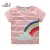 children clothing brands short sleeve print cotton kids girl t shirt wholesale