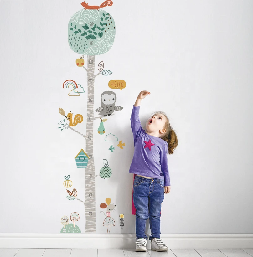 children room height measurement wall height growth chart acrylic  3d wall stickers children room wall sticker