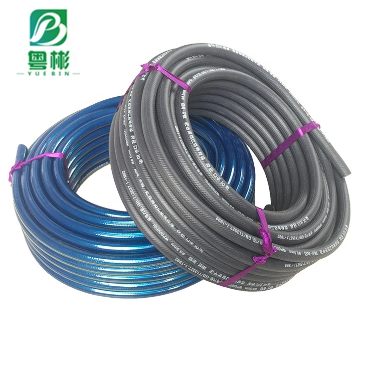 China Manufactory high pressure transparent nylon hose fiber braid air rubber testing