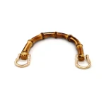 China Supplier High Quality Bamboo Bag Handle With Metal Rings Semicircle Handle Bag Accessories For Bag