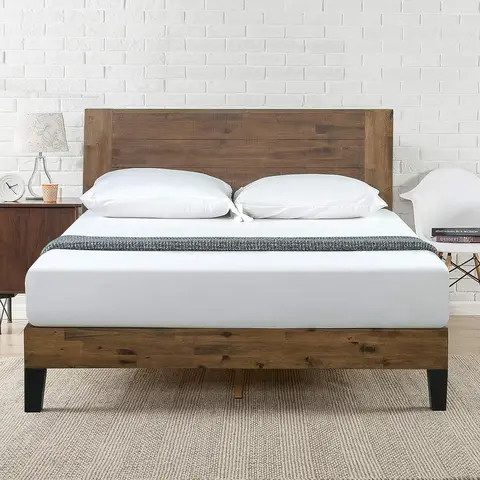 Chinas best-selling gold supplier Full size easy to assemble natural wooden bed frames
