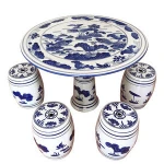 Chinese Hand Painted Landscape Ceramic Porcelain Garden Furniture Set