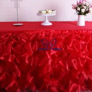 CL010 Christmas 14ft, 17ft or 21ft  organza curly willow table skirt or table cloth