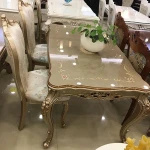 Classical antique dining table and chair set living room furniture set