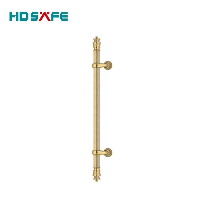 classical design wooden door pull handle with titanium finish