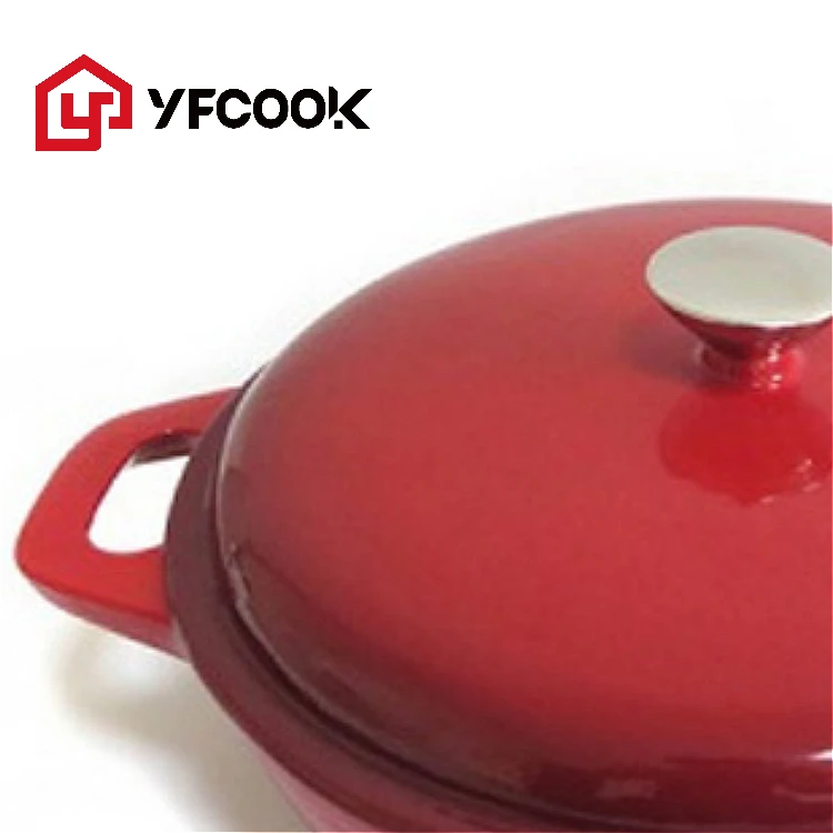 Colorful enamel coating cast iron casserole stew pot Spanish seafood pot dutch oven Chinese hot pot modern kitchen cookware set