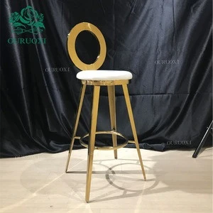 Commercial furniture bar stool with round back royal gold high bar chair