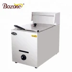 Commercial Kitchen 2 Tanks Automatic French Frying Machine /Gas Deep Fryer Fried Chicken /Counter Top Gas Fryer
