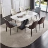 COMODA factory wholesale sintered stone metal legs dining room sets regular dining tables with 6 chairs