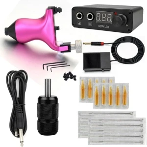 Complete Body Art Tools Set with DC Rotary Machines Power Supply Tips professional Tattoo Kits
