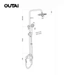 Contemporary bathroom accessories cold hot water ABS telephonic head brass shower column set