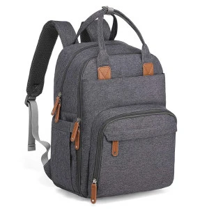 Convertible Backpack Diaper Bag Baby Travel Back Pack Versatile Maternity Baby Changing Bags Daily Fashion Dark Gray