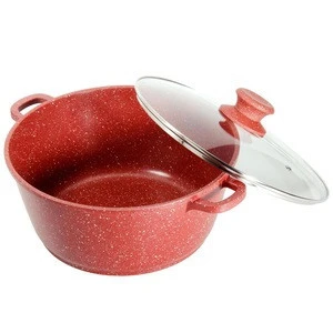 cooklover 10pcs die casting aluminum non stick marble coating aluminum pot cookware set