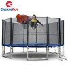CreateFun Cheap TUV GS CE 6ft 8ft 10ft 12ft 13ft 14ft 15ft 16ft Big Garden Round Outdoor Trampoline with Enclosure Safety Net