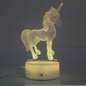 Creative 3D Unicorn gift night lamp children room LED light remote control small night lamp
