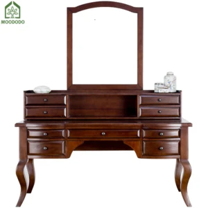Custom antique american style solid wood vanity table dressers for bedroom furniture