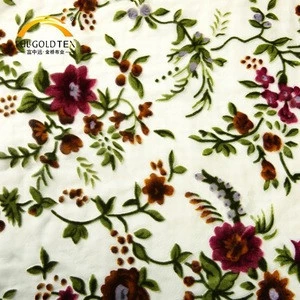 Custom chinese dress design flower pattern printed burnout velvet silk viscose fabric