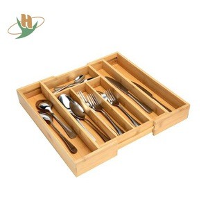Custom Cutlery Storage Box Bamboo Kitchen Drawer Organizer Organizers