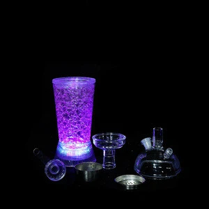 custom design mini art acrylic cup hookah with led