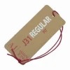 Custom logo debossed cardboard folded garment hang tag with string