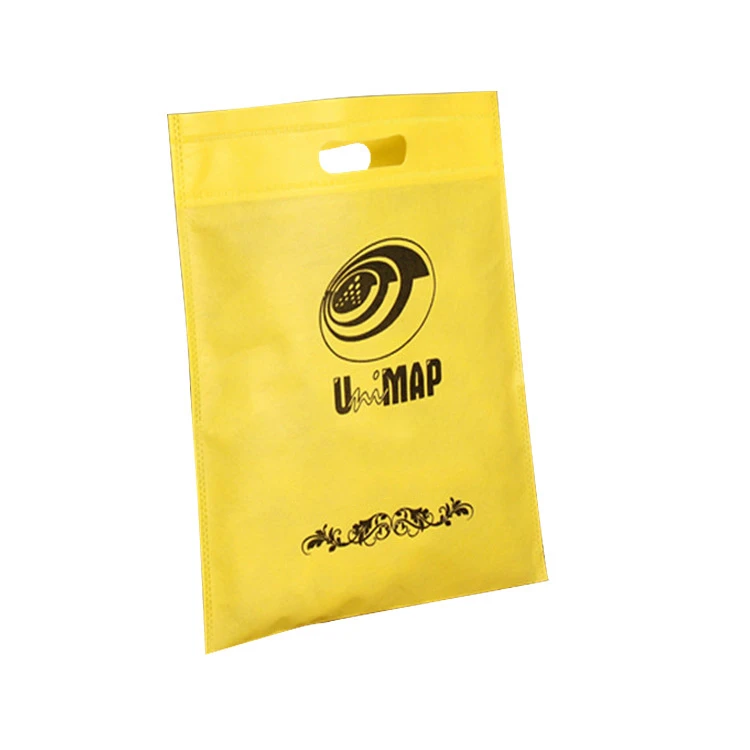 Custom Logo Handled Style and Non-woven Material Die Cut Handle Tradeshow Non Woven D Cut Bag