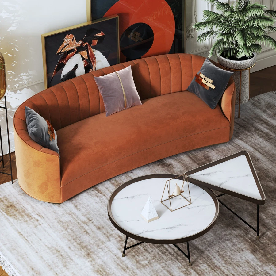 Custom Luxury European Modern Home Furnitures Living Room Hotel Modular Coated Fabric Sofas