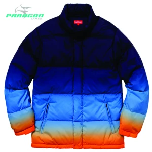 Custom Mens High Quilted Puffy Jacket Winter Padded Jacket