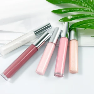 Custom Private Label 6 Colors Matte lip gloss tube, Glossy Plumping Shimmer Glitter 5ml Lip Gloss