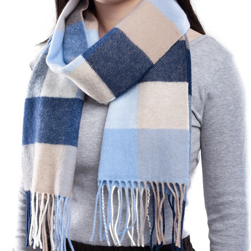 Custom women wool scarves winter fashion 50%wool 50%acrylic merino wool scarf