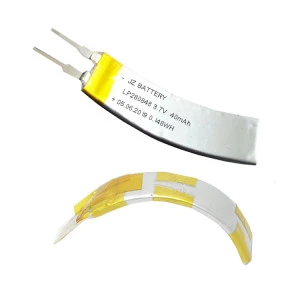 Customized 201030 3.7v 40mah rechargeable lithium polymer curved lipo battery for smart bracelet