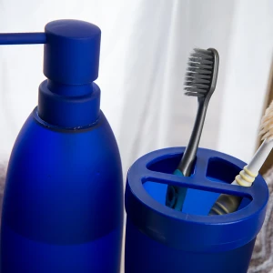 customized blue toothbrush holder soap dish shower accessories bathroom set