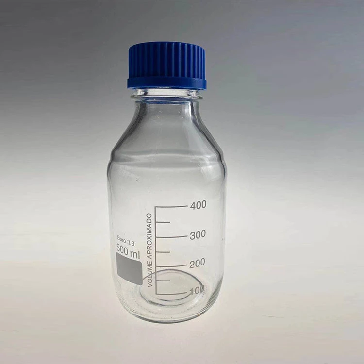 Customized laboratory glassware graduated reagent media bottle