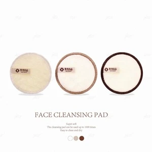 Customized logo reusable washable facial cleansing rounds pads bamboo cotton makeup remover pads